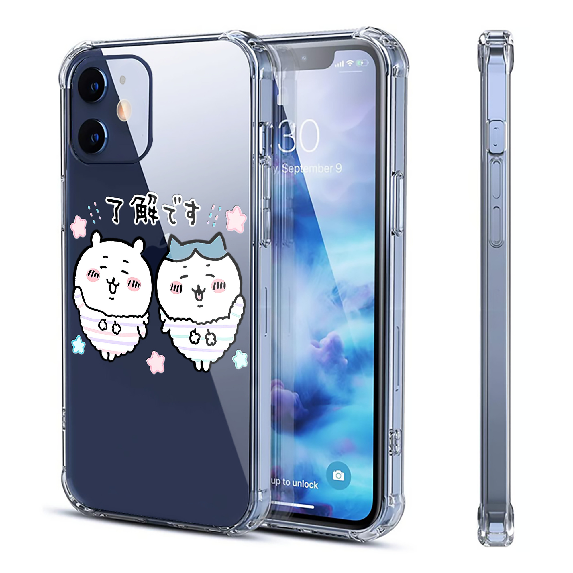 （画像用） ちいかわ ハチワレ Chii-kawa hachiware 【iPhone 12シリーズ対応】透明スマホケース（クリアソフトケース）